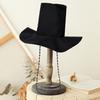 Black Cosplay Hat Women Men Hip-Hop Style Solid Color Cosplay Cap Teens Halloween Props Costume Accessory