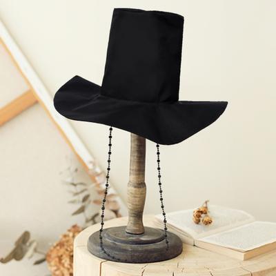 Black Cosplay Hat Women Men Hip-Hop Style Solid Color Cosplay Cap Teens Halloween Props Costume Accessory