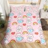 Cartoon Animal Rainbow Duvet Cover Queen Kawaii Elephant Bedding Set Kids Bedroom Decor Quilt Cover Polyester Comforter Cover