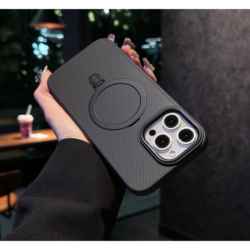 

Кевларовый кронштейн Blue Shield Подходит для чехла для мобильного телефона IPhone16ProMax Apple 15 Магнитный защитный чехол из углеродного волокна iPhone13promax