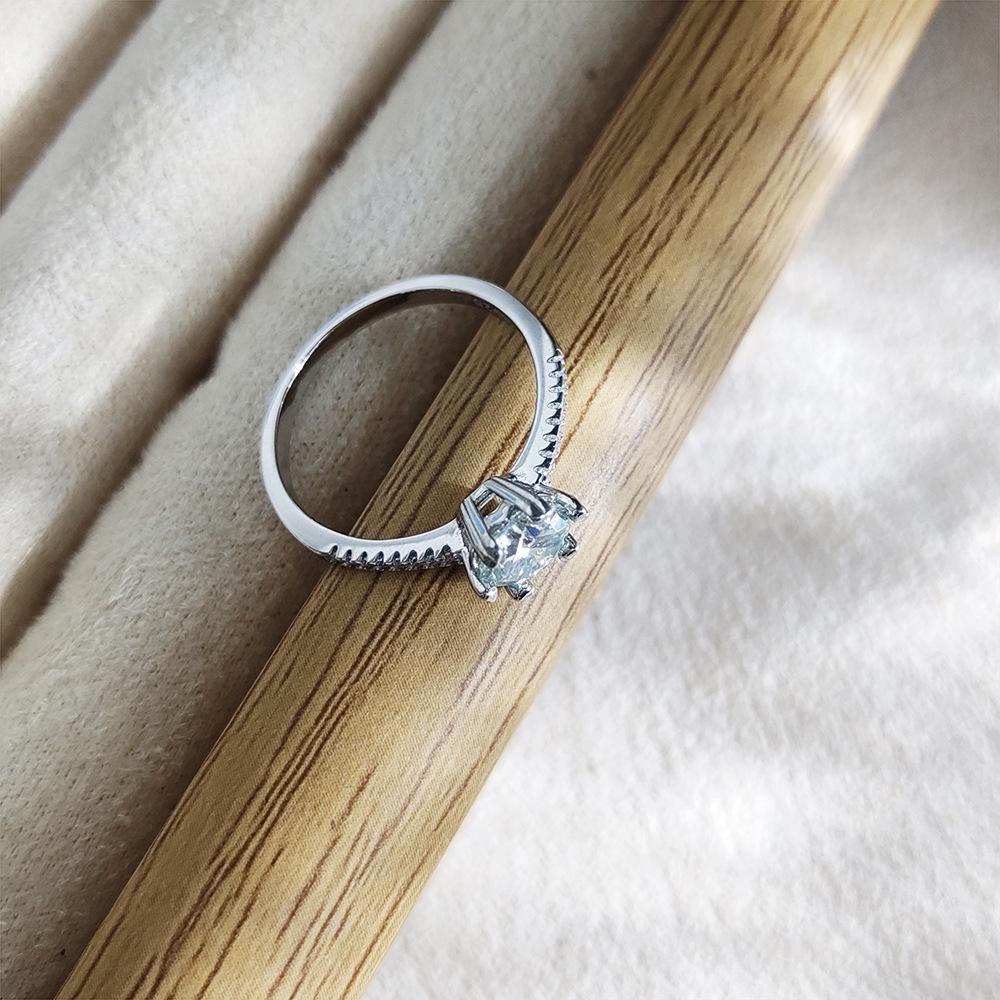 Women's Pure Silver D Color Moissanite Snowflake Ring, Over One Carat, Multiple Styles, Hot Selling Wedding Band
