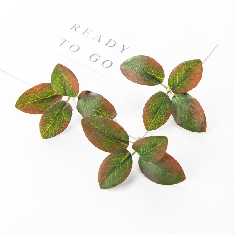 

100PC Artificial Flower Silk Tea Leaf Fake Plants DIY Scrapbook Candy Box Wedding Bridal Bouquet Christmas Home Party Decoration 100pcs кофейный