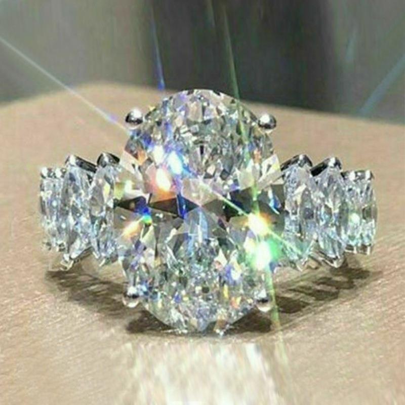 Simple Elegant Woman Wedding Rings With Brilliant Cubic Zirconia Stone Versatile Design Engagement Rings Eternity Jewelry
