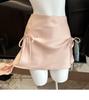 Women's Age-Reducing Pink A-Line Skirt & Black French-Style Top Summer Set - Slimming Sweet & Spicy Look