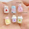 20pcs Colorful Resin Mixed Mini Fruit Strawberry, Watermelon, Milk Beverage Bottle Figurine Flatback Scrapbook Crafts DIY