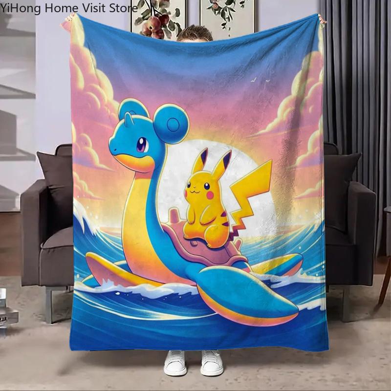 Charizard Pokemon Japan Cartoon Flannel Blanket Fluffy Children and Adults Sofa Plush Bedspread Throw Lunch Blanket for Sofa Bed