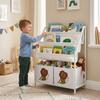 Bookshelf For Children Children Shelf With 2 Open Compartments 3 Hanging Shelves 60 X 30 X 76 Cm White