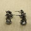 Pure Copper Japanese Shogunate Samurai Ancient Soldier Musketeer Toy Table Games Car Decoration Figure