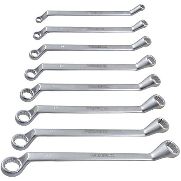 Jeu de clés fixes - FERRESTOCK - FSKLLC008 - Acier au chrome vanadium - 8 dimensions - Finition satinée