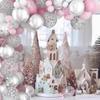 98pcs Pink Silver Butterfly Balloon Garland Arch Kit Birthday Party Decoration Kids Wedding Decor Baby Shower Girl Latex Baloon