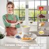 Ceramic Fondue Maker Set With Fork And Tray Candle Heating Melt Hot Pot Bowl Set For Cheese Chocolate Candy