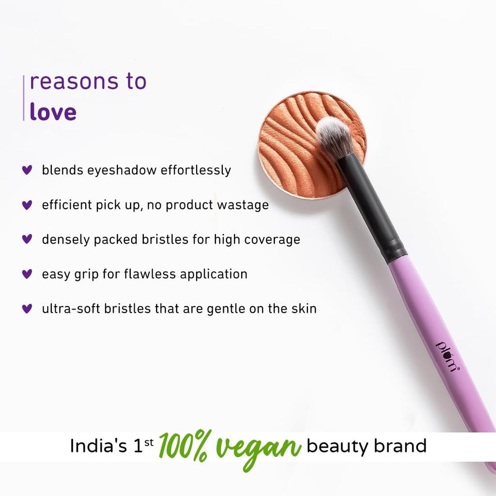 Plum Soft Blend Liner And Spoolie Brush For Flawless Eyebrow And Eyelid Application, Ultra-Soft Bristles, Easy Grip