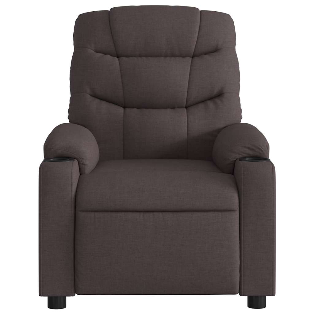 Relaxation Armchair Dark Brown Fabric