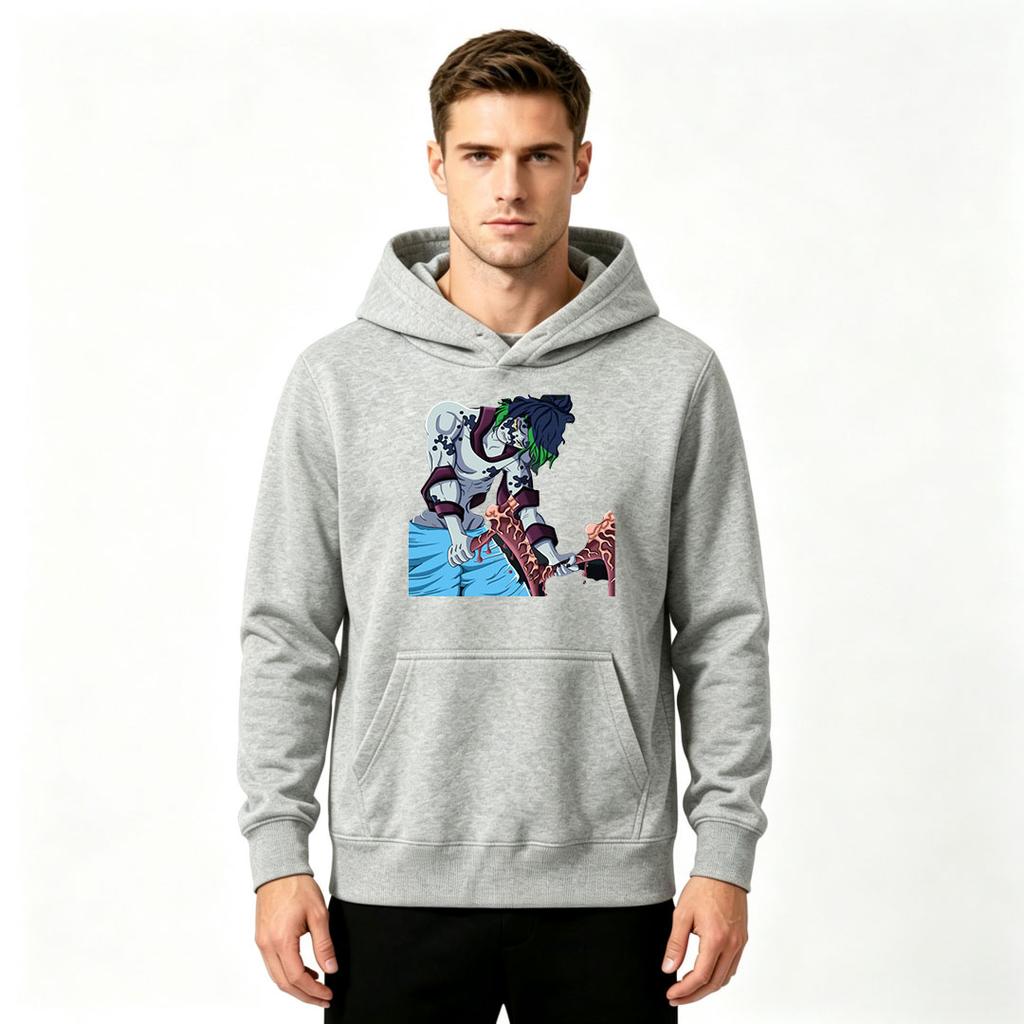 Men Anime Print Pullover Hoodie Casual Long Sleeve Streetwear Sweatshirt