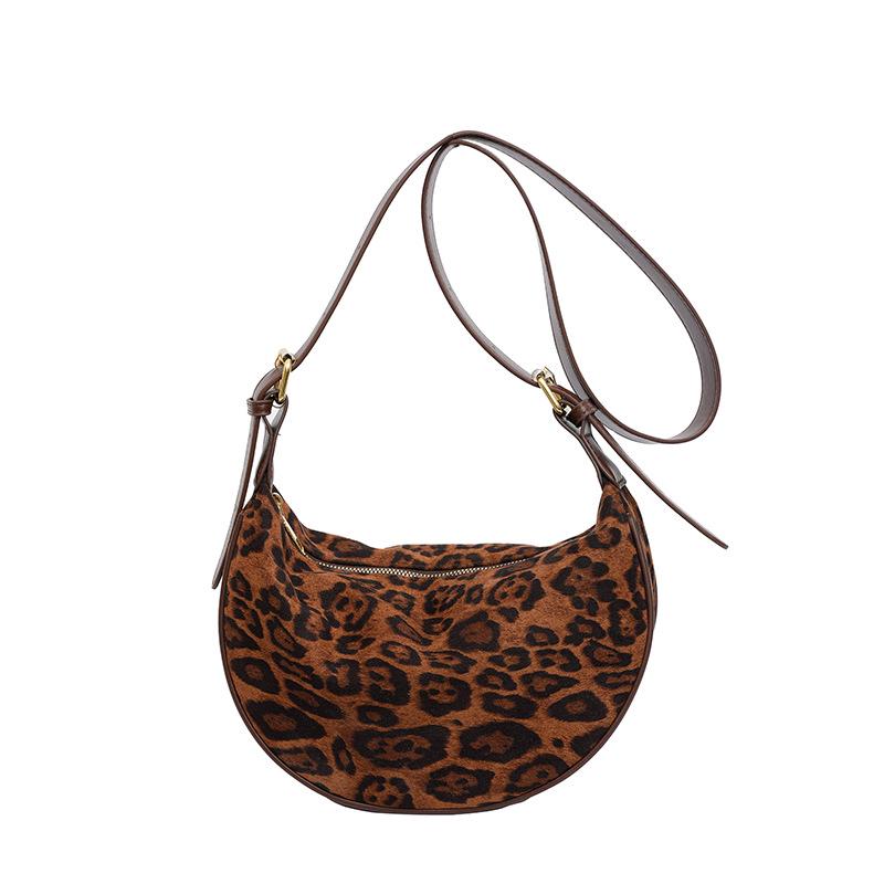 Retro Leopard Print Crossbody Bag: Autumn/Winter Fashion Versatile One-Shoulder Women's Dumpling Bag