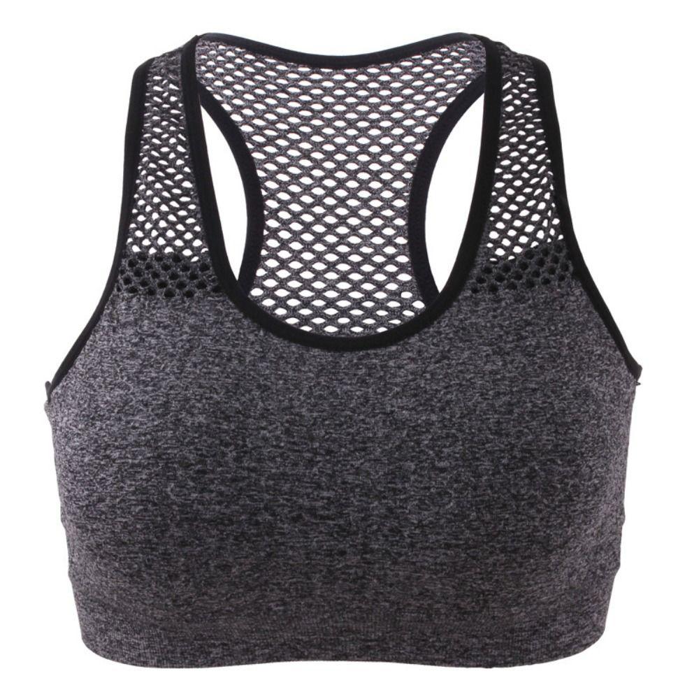 

High Shockproof Sports Bra Quick-drying Yoga Bra Female Yoga Top Vest Push Up m серый