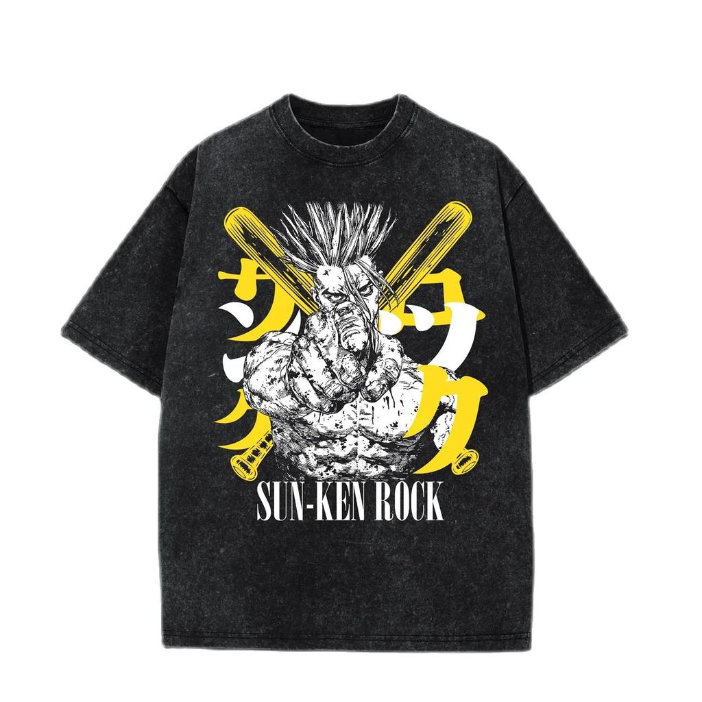 Sun-Ken Rock Prany Koszulka Męska Ken Kitano Grafika Vintage Męska Bawełniana Koszulka Anime Casual Street Tops Odzież