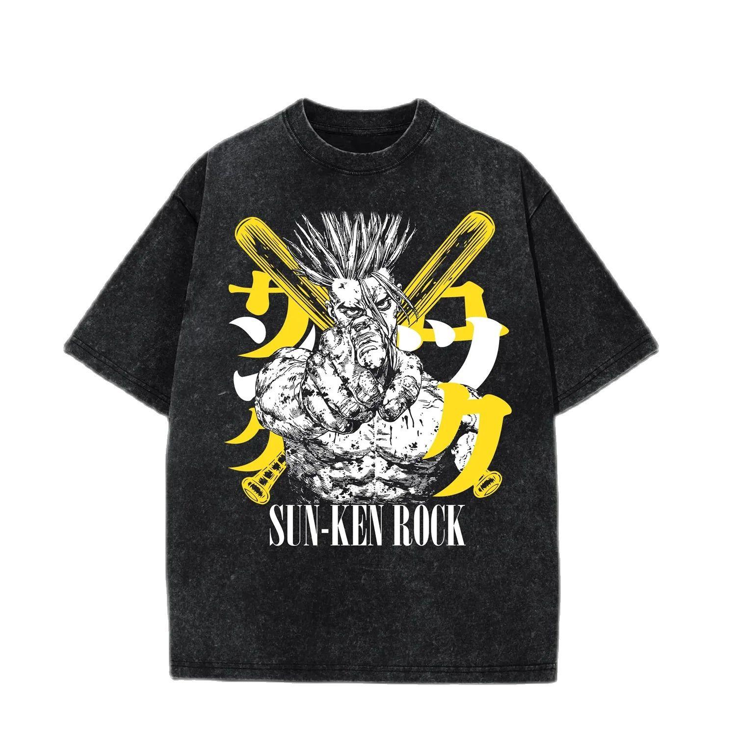 

Винтажная хлопковая футболка Sun-Ken Rock для мужчин с графикой Кен Китано, аниме, повседневная уличная одежда 3XL