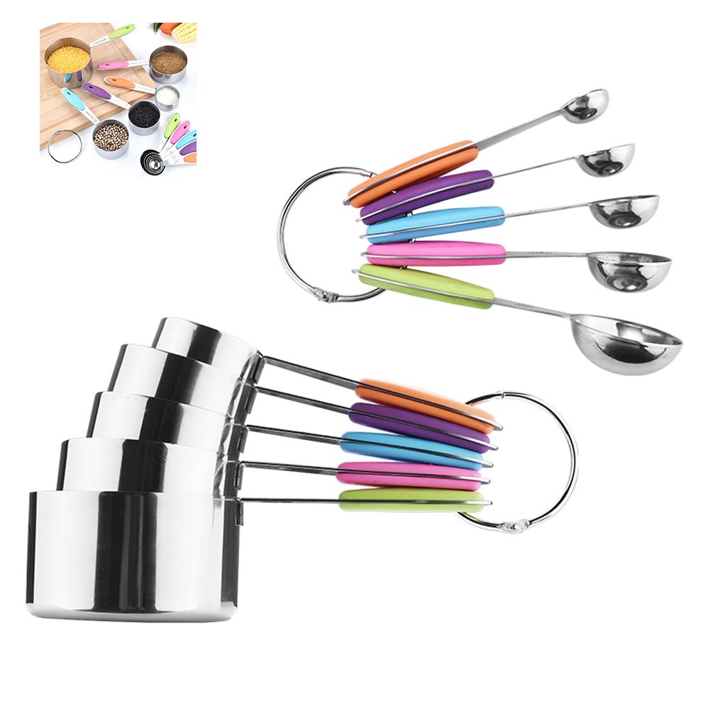 10 Stück Messbecher und Löffel Set Backbecher und Löffel mit Skala