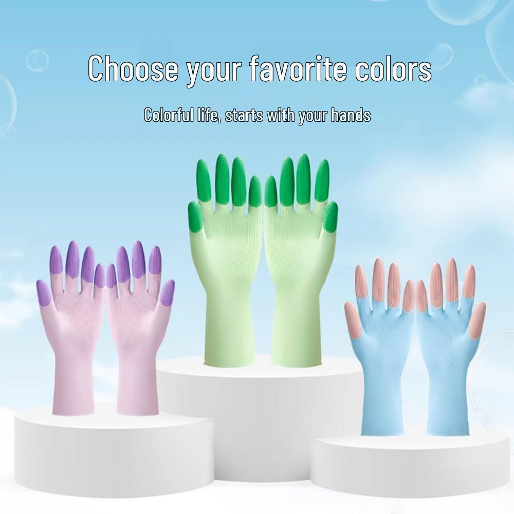 Durable Waterproof Latex Dishwashing Gloves for Women – Ideal for Kitchen Cleaning