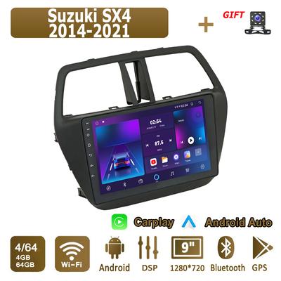 Android Carplay Car Radio For Suzuki SX4 2014-2021 Multimedia Player Head Unit Stereo GPS Navigation BT WIFI 4+64GB