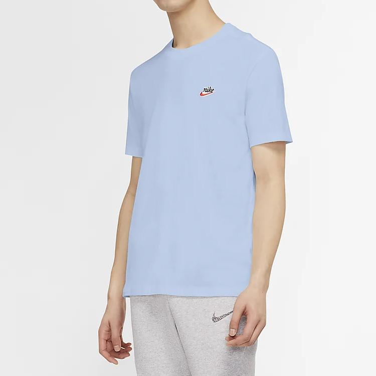 Nike Sportswear Heritage Logo T-Shirt Men Tops Sky-Blue CK2384-407