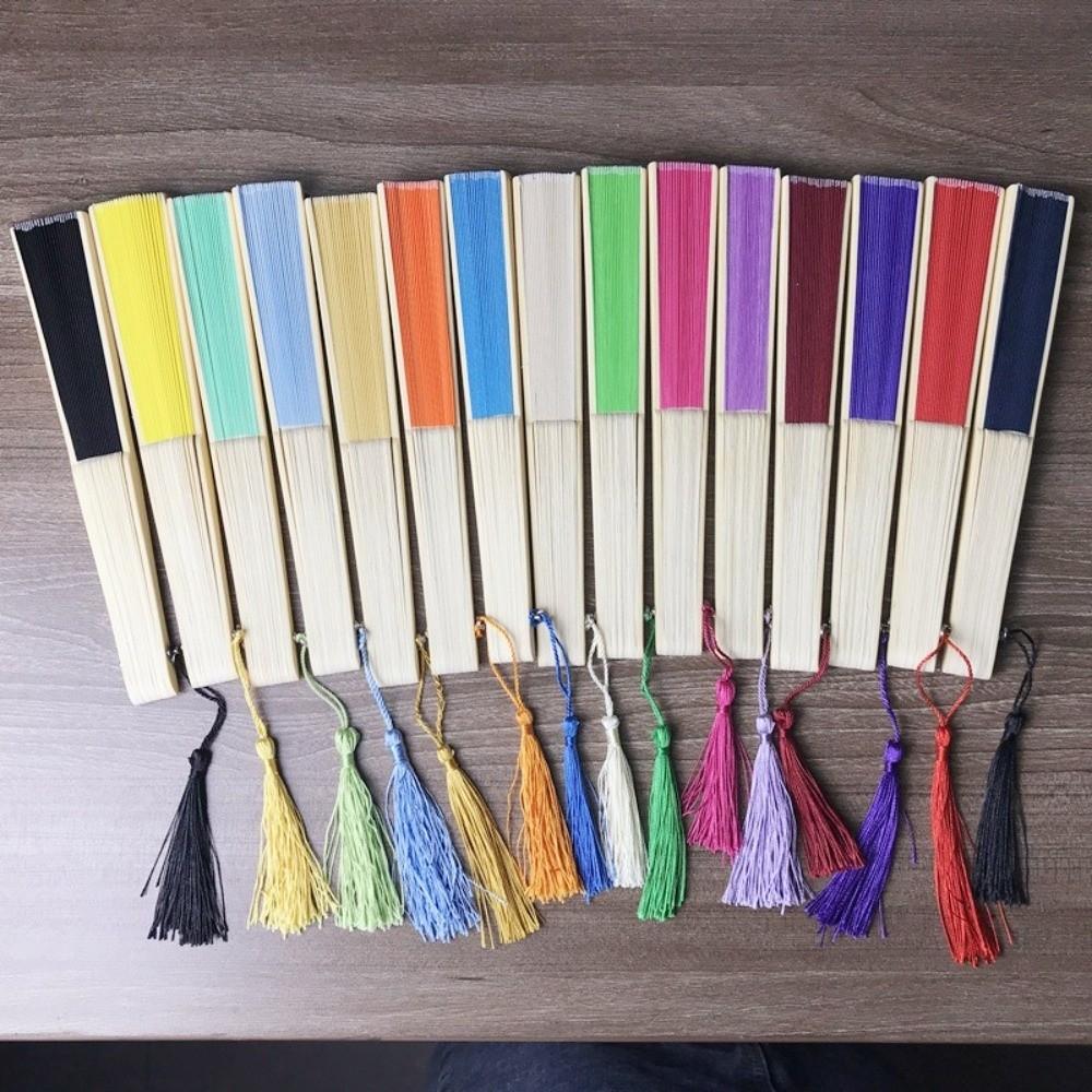 Cooling Tool Silk Hand Fan Wear Resist Hand Held Fan Fashionable Dance Fan Festival Party