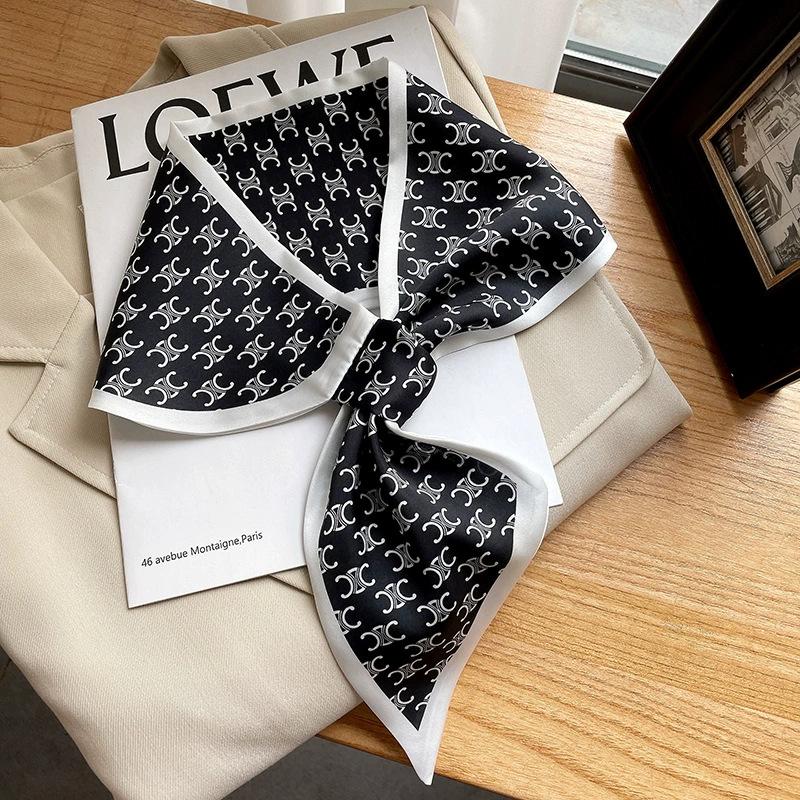 Fashion new cross small silk scarf women's headband Korean version spring, autumn and summer professional scarf small scarf square scarf headband