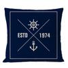 Home Decorative Navigation Blue Compass Anchor Pillow Cover Nautical Shell Fish Linen Pillow Case Mediterranean Cushion Cover