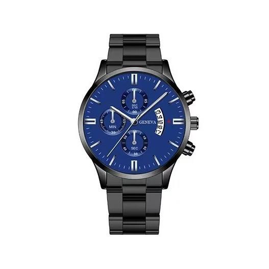 Source A Large Number Of Three-Eye Six-Pin Calendar Steel Belt Men'S Watch