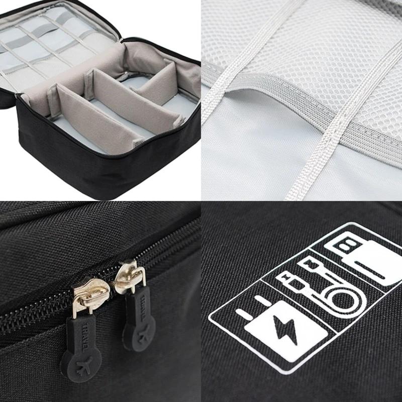 Digital Storage Bags Organizer USB Gadgets Cables Wires Charger Power Battery Zipper Cosmetic Case