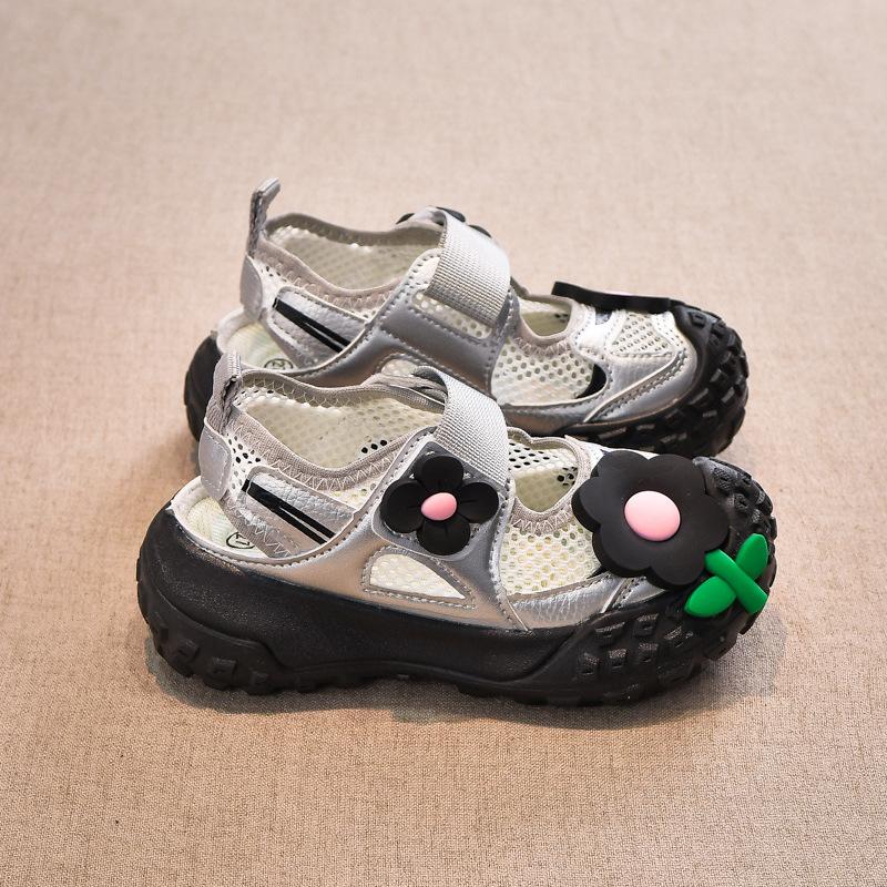 2025 summer popular single mesh breathable frame shoes girls casual soft sole non-slip tire shoes princess sandals