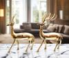 Pure Brass Deer Showpiece Decorative Idol For Vastu Home Decor, Gold Statue