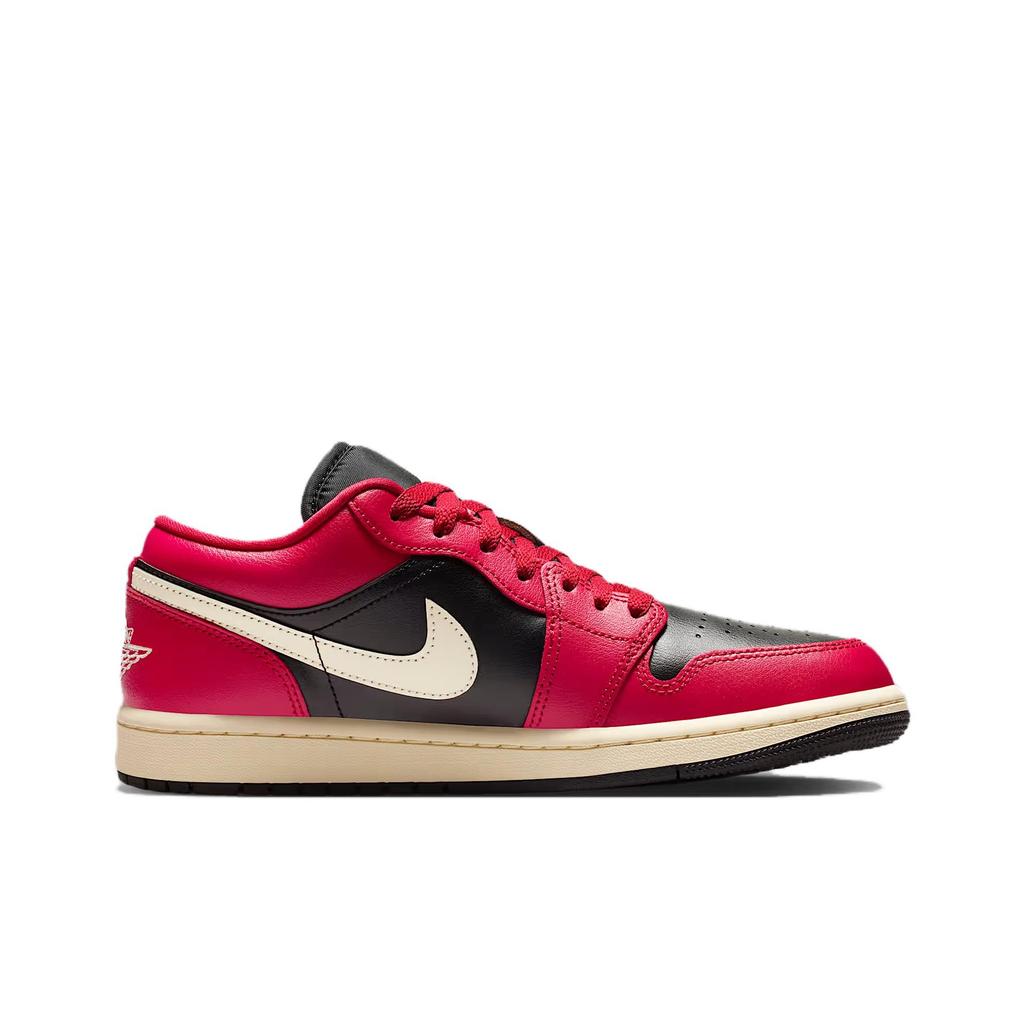 Air Jordan 1 Low Mystic Hibiscus Schwarz Damen Sneaker Rot Kokosmilch DC0774-605