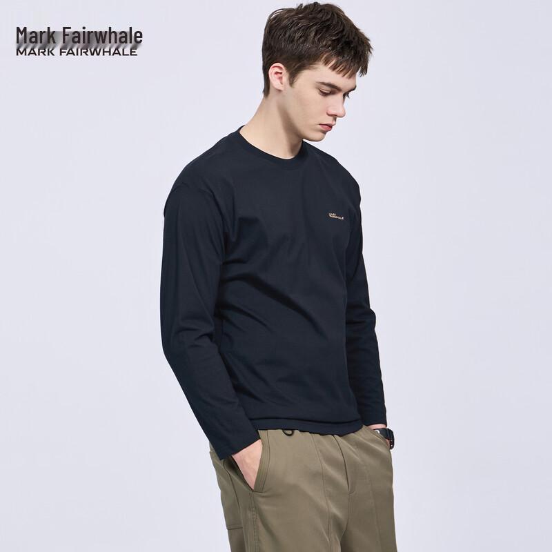 Mark Fairwhale Men's Pure Cotton Long Sleeve Round Neck T-shirt