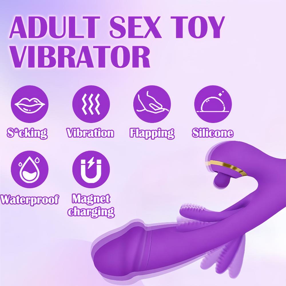 Tapping Vibrator Realistic Fake Clitoral Stimulator Breast g-spot Massager 3 in 1 Powerful Tapping Female Masturbator