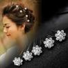Alloy Diamond Studded Rose Hair Fork U-shaped Hairpin Brides Braided Hair Princess Diamond Studded Rose Headpiece Ladies Jewelry