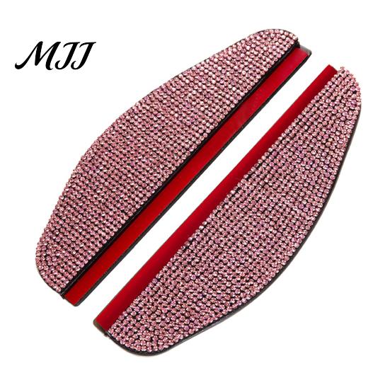 Bouclier de Miroir Imperméable Strass Visière de Pluie Latérale de Voiture Garde-Boue, Protecteur Anti-Éblouissement Rétroviseur Arrière Sourcils, Déflecteur Miroir à Arc Élargi pour SUV
