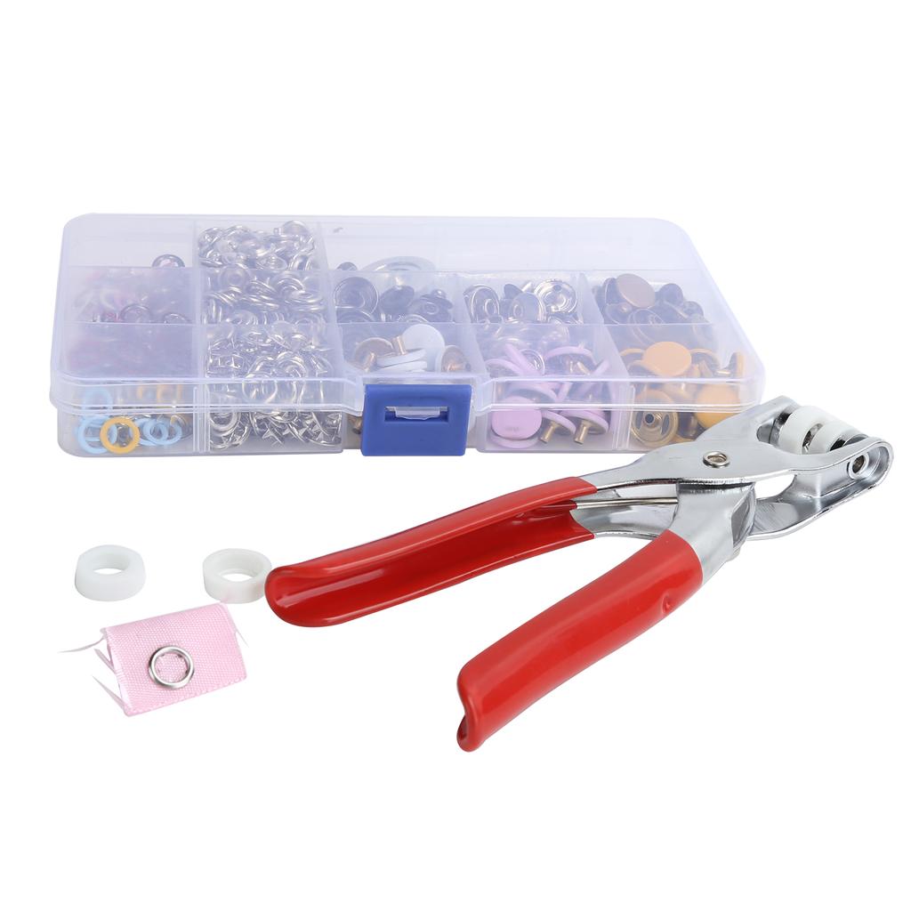 Snap Button Kit Colorful Brass Prong Press Stud Snap Fasteners with Installation Tool Set