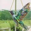 Colorful Hummingbird Art Window Pendant Acrylic Hanging Birds Wind Chimes Sun Catcher Crafts For Living Room Bedroom (No 3D)