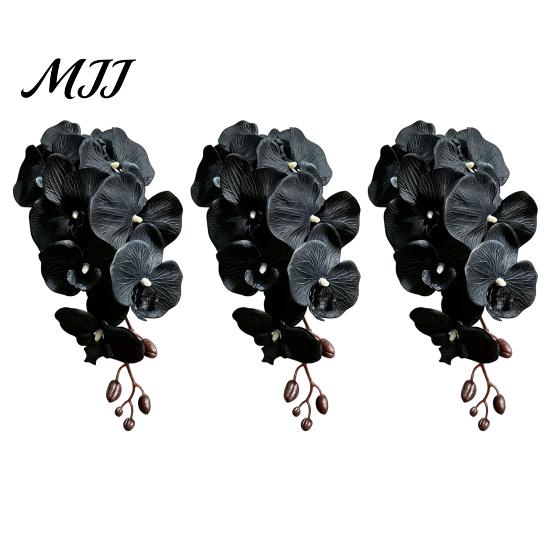 No Watering Faux Phalaenopsis for Tabletop Artificial Silk Orchid Flower Home Decor, Realistic Velvet Plant Maintenance Free Floral Arrangements
