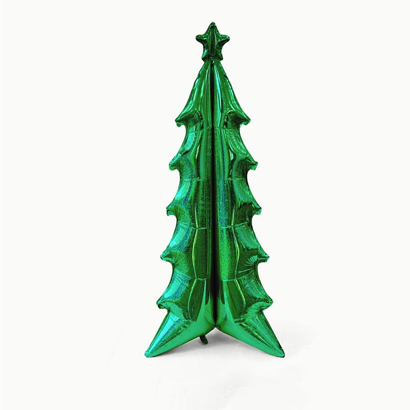 1pc 72 Inch 4D Christmas Tree Style Large-scale Self Standing Aluminum Foil Jumbo Balloon Christmas Themed Party Home Decor