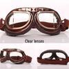 Retro Silver Frame Harley Motorcycle Goggles - Foldable Windproof Antique Bronze Design for Karting