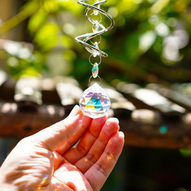 44mm Heart Love Wind Chime Window Outdoor Garden  Crystal Hanging Pendant Suncatcher Diamond Prisms Pendants Home Decoration