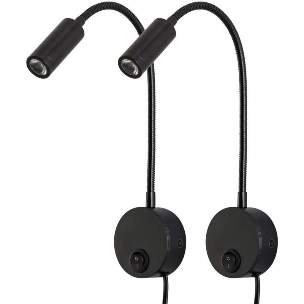 Leselampe Wandleuchte LED 3W Warmweiß 3000K Stecker zum Lesen von Büchern