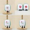 Cute Plush Mahjong Keychain Adorable Animal Charm Red Middle Toy Doll