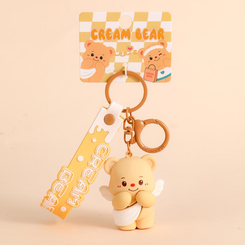 Authentic Cartoon Bear Keychain Doll Backpack Pendant - Perfect Ornament or Christmas Gift