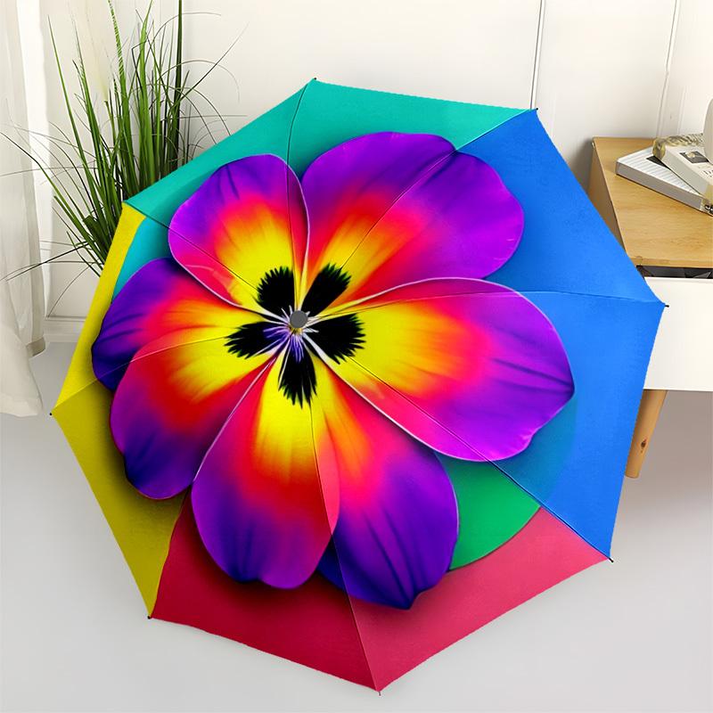 

1pc Floral Mandala Umbrella Portable Folding Umbrella Durable Iron Frame, Suitable for All Seasons Home Travel Outdoor yy260319074