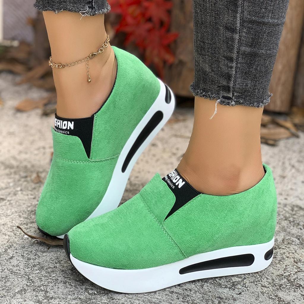 Women Shoes High Quality Suede Casual Shoes Height Increasing Platform Shoe Fashion Wedges Sneaker Classic Slip on Women Loafers