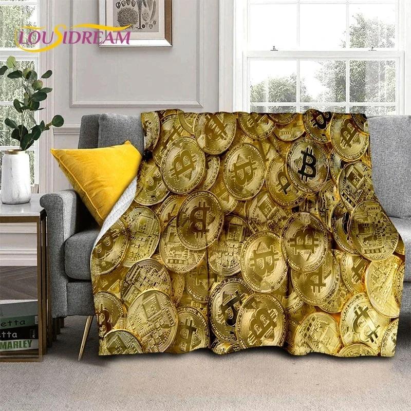 Bitcoin Virtual Currency NFT Soft Flannel Blanket for Beds Bedroom Sofa Picnic,Throw Blanket for Cover Outdoor Leisure Nap Gift